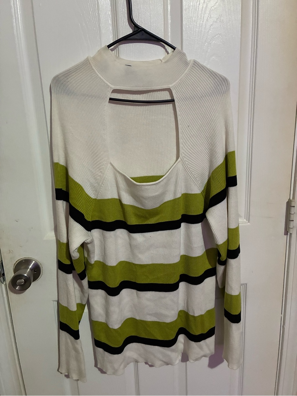 Ashley Stewart Cream Open-Chest Sweater